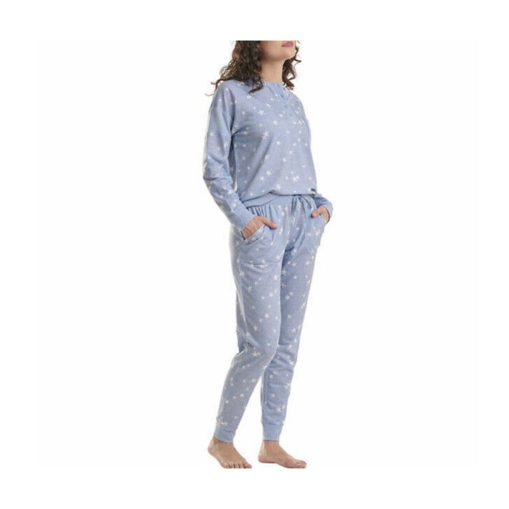 Splendid Womens Pajamas Blue Stars 2-Piece Top Jogger Lounge Pocket Soft Size XS - Picture 4 of 5